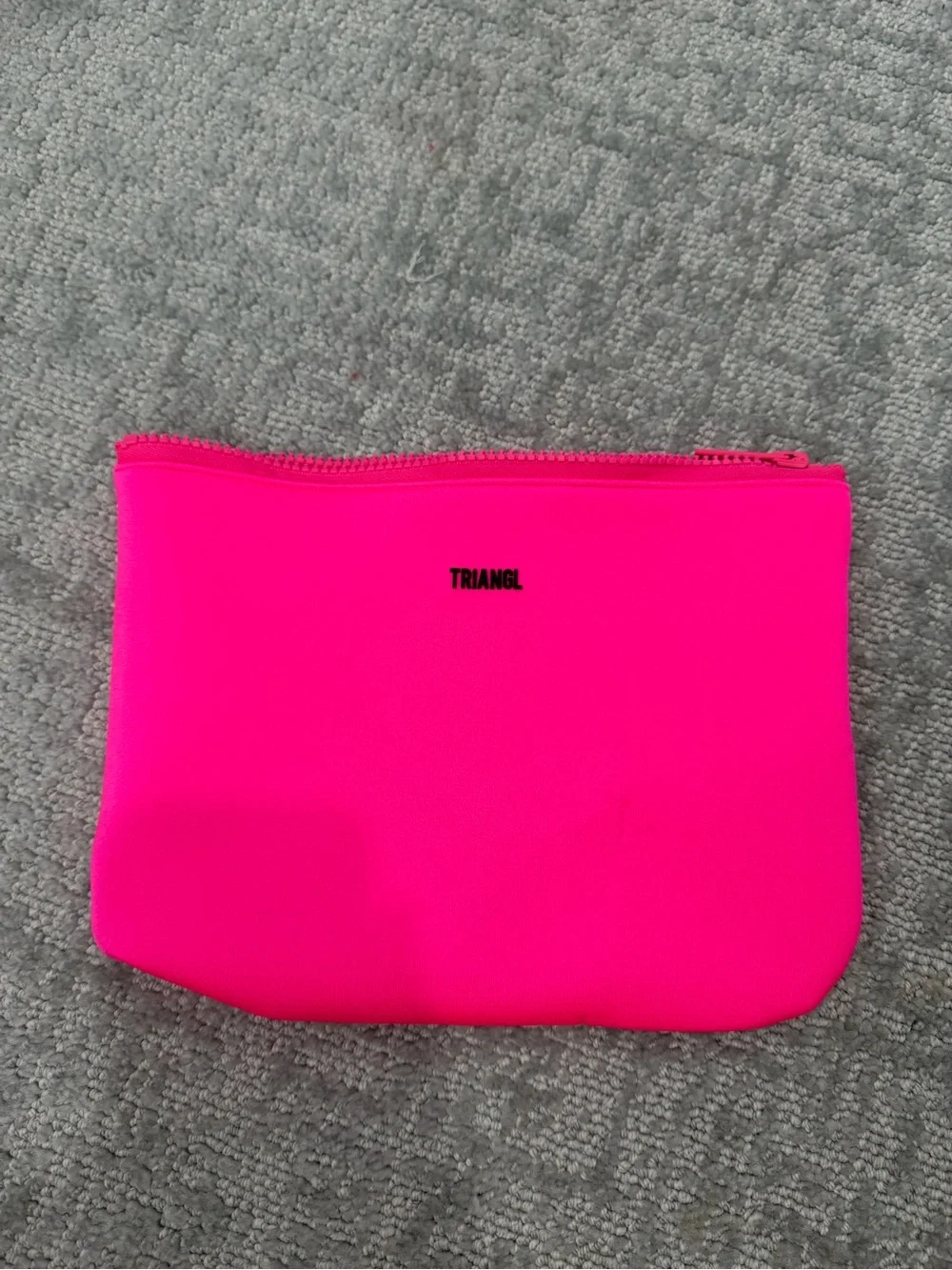 triangl swimwear Hot Pink Ribbed One-Shoulder Bikini Set with Pouch